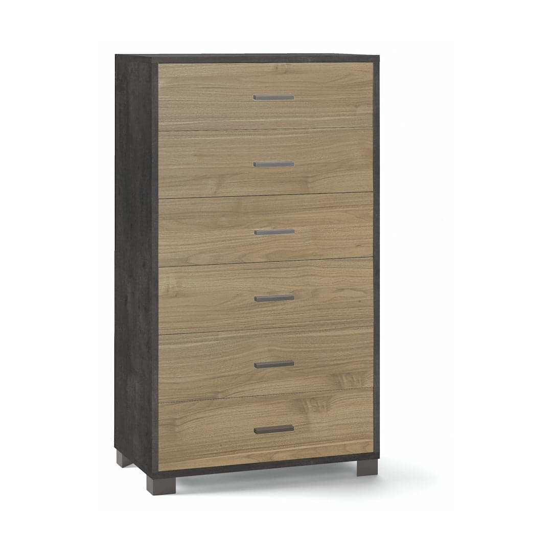 Cassettiera a sei cassetti spaziosa dal design moderno - 124 x 70 x 41 cm - 39