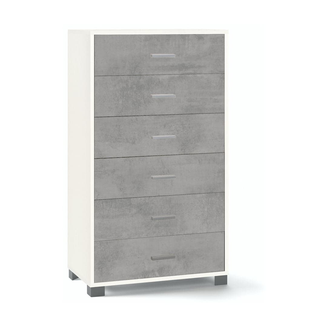 Cassettiera a sei cassetti spaziosa dal design moderno - 124 x 70 x 41 cm - 25