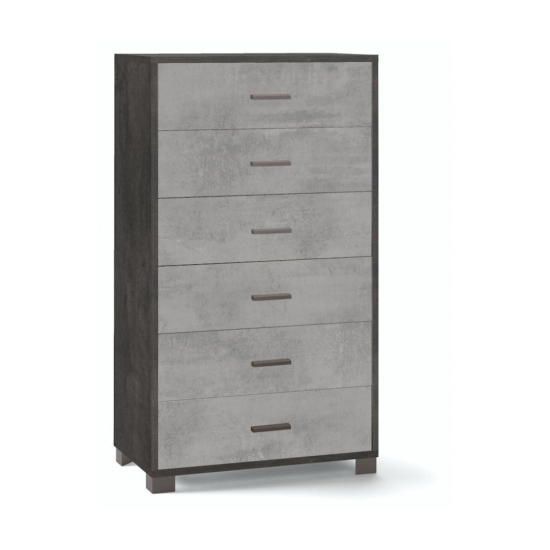 Cassettiera a sei cassetti spaziosa dal design moderno - 124 x 70 x 41 cm - 38