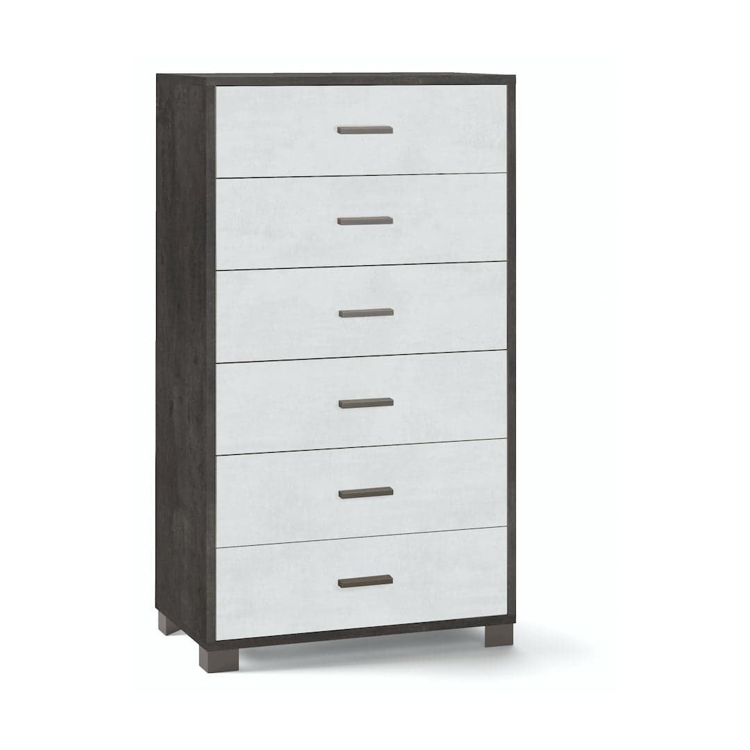 Cassettiera a sei cassetti spaziosa dal design moderno - 124 x 70 x 41 cm - 40