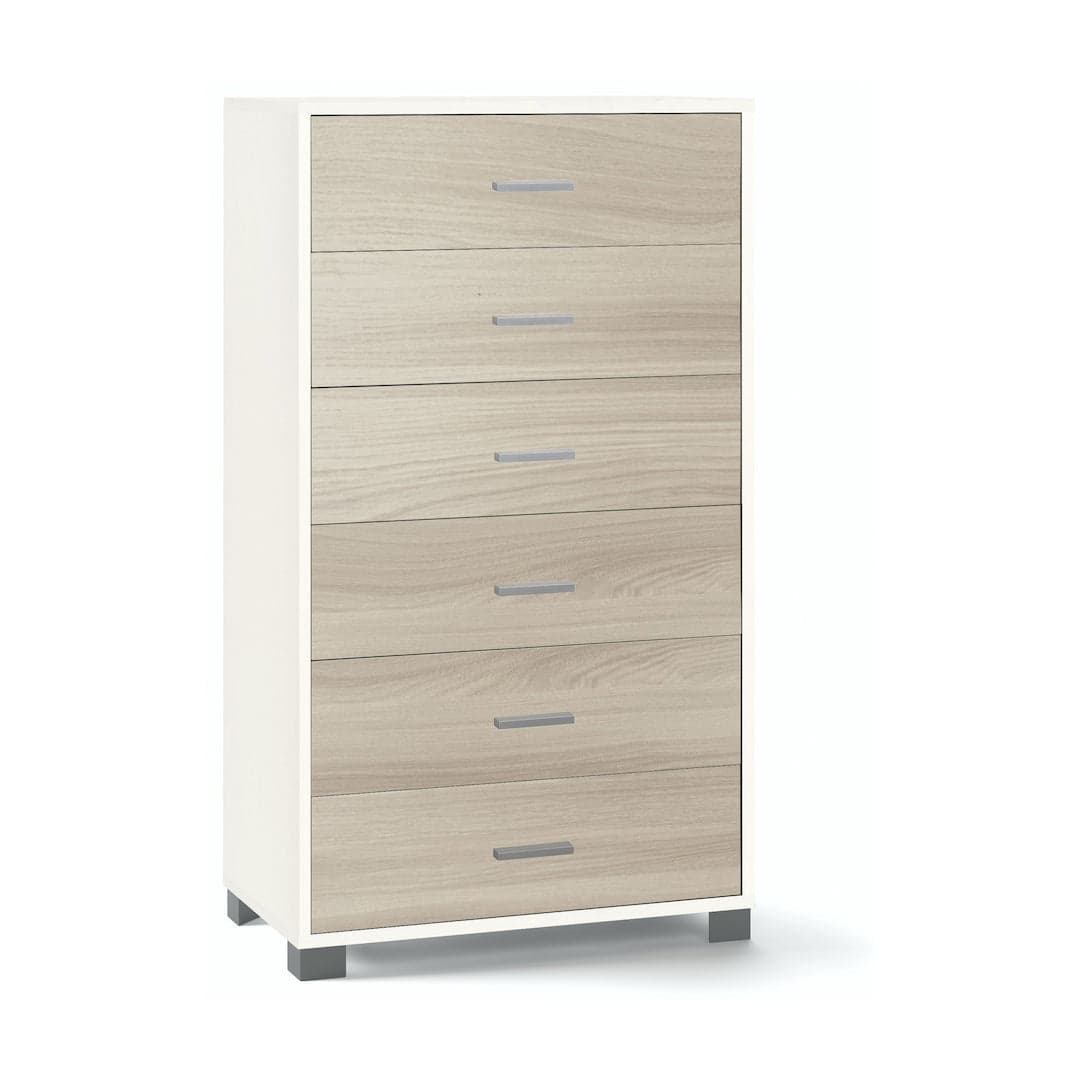 Cassettiera a sei cassetti spaziosa dal design moderno - 124 x 70 x 41 cm - 26