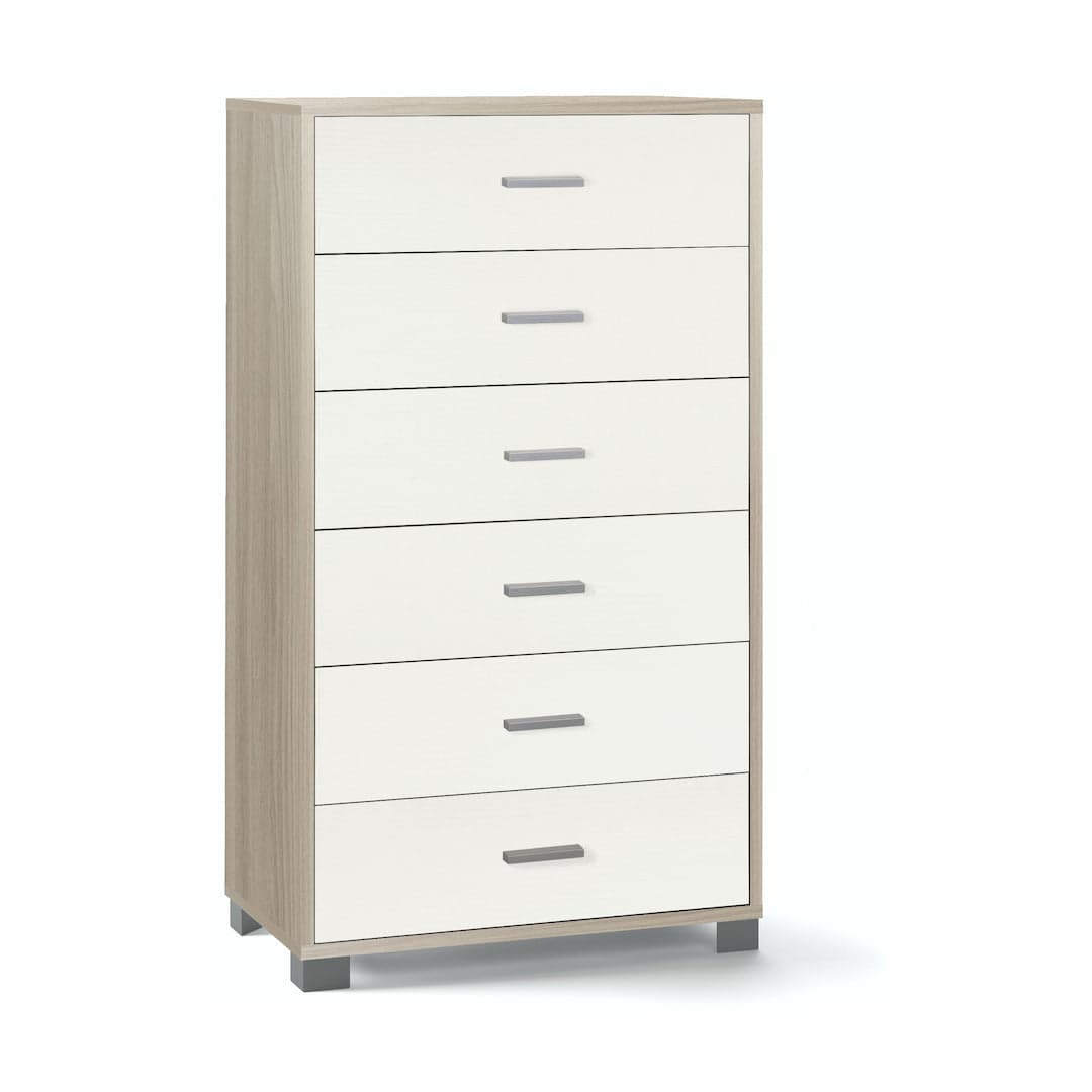 Cassettiera a sei cassetti spaziosa dal design moderno - 124 x 70 x 41 cm - 35