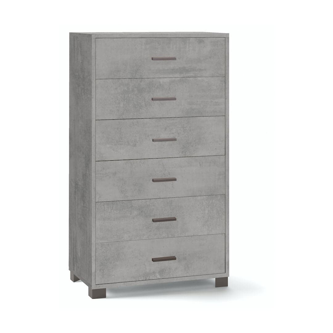 Cassettiera a sei cassetti spaziosa dal design moderno - 124 x 70 x 41 cm - 30