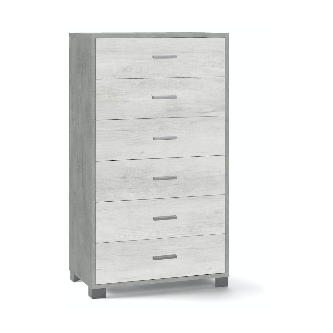 Cassettiera a sei cassetti spaziosa dal design moderno - 124 x 70 x 41 cm - 32