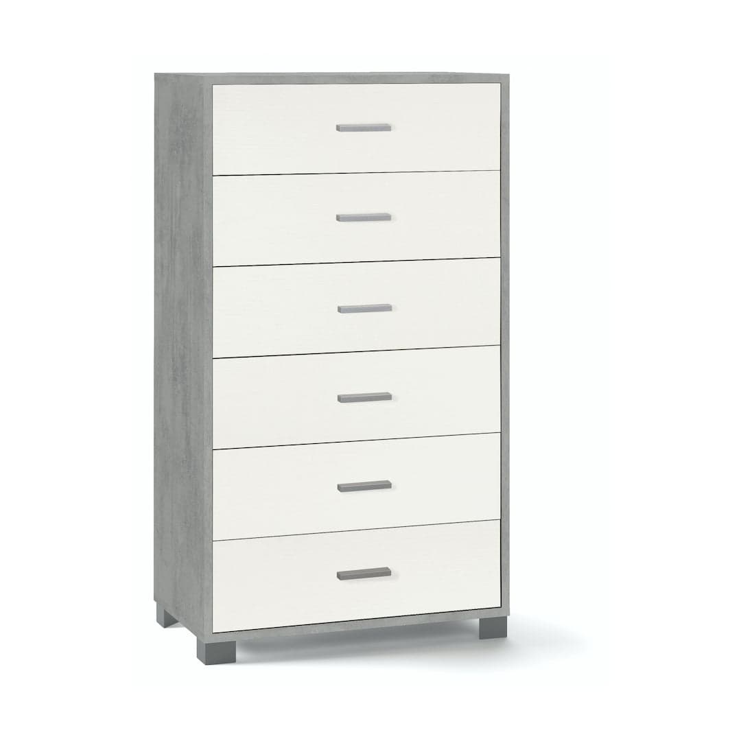 Cassettiera a sei cassetti spaziosa dal design moderno - 124 x 70 x 41 cm - 28