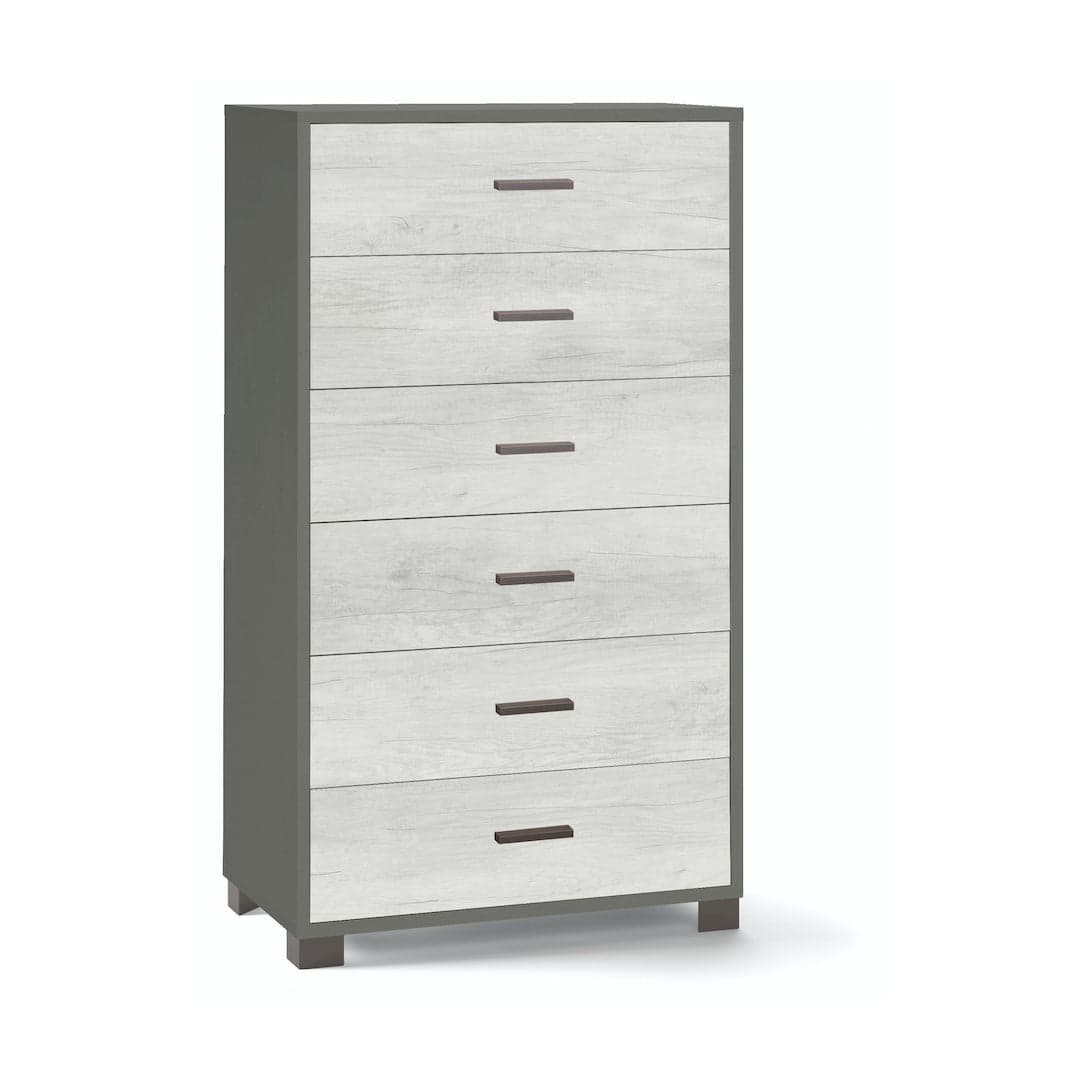 Cassettiera a sei cassetti spaziosa dal design moderno - 124 x 70 x 41 cm - 44