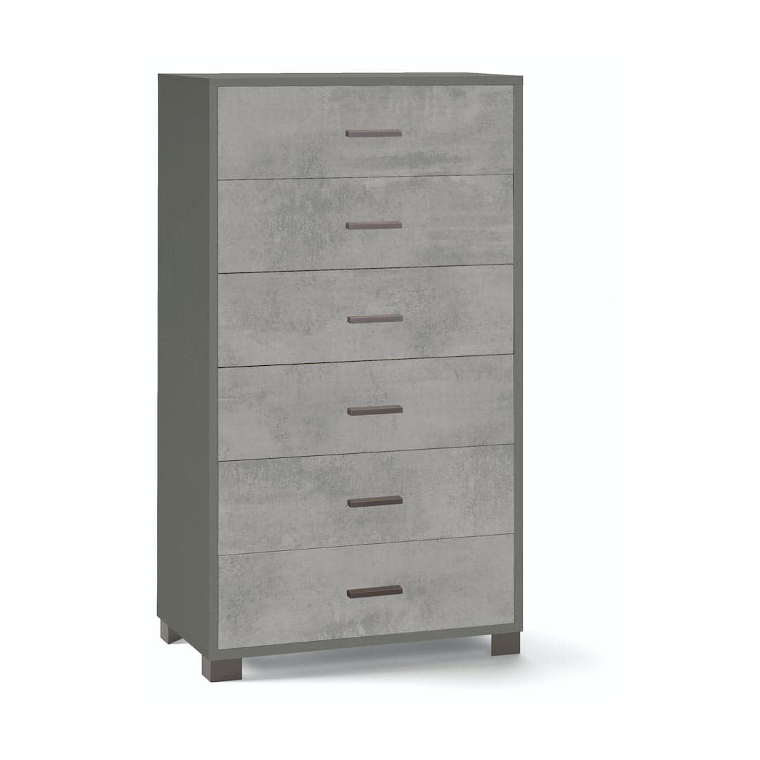 Cassettiera a sei cassetti spaziosa dal design moderno - 124 x 70 x 41 cm - 43