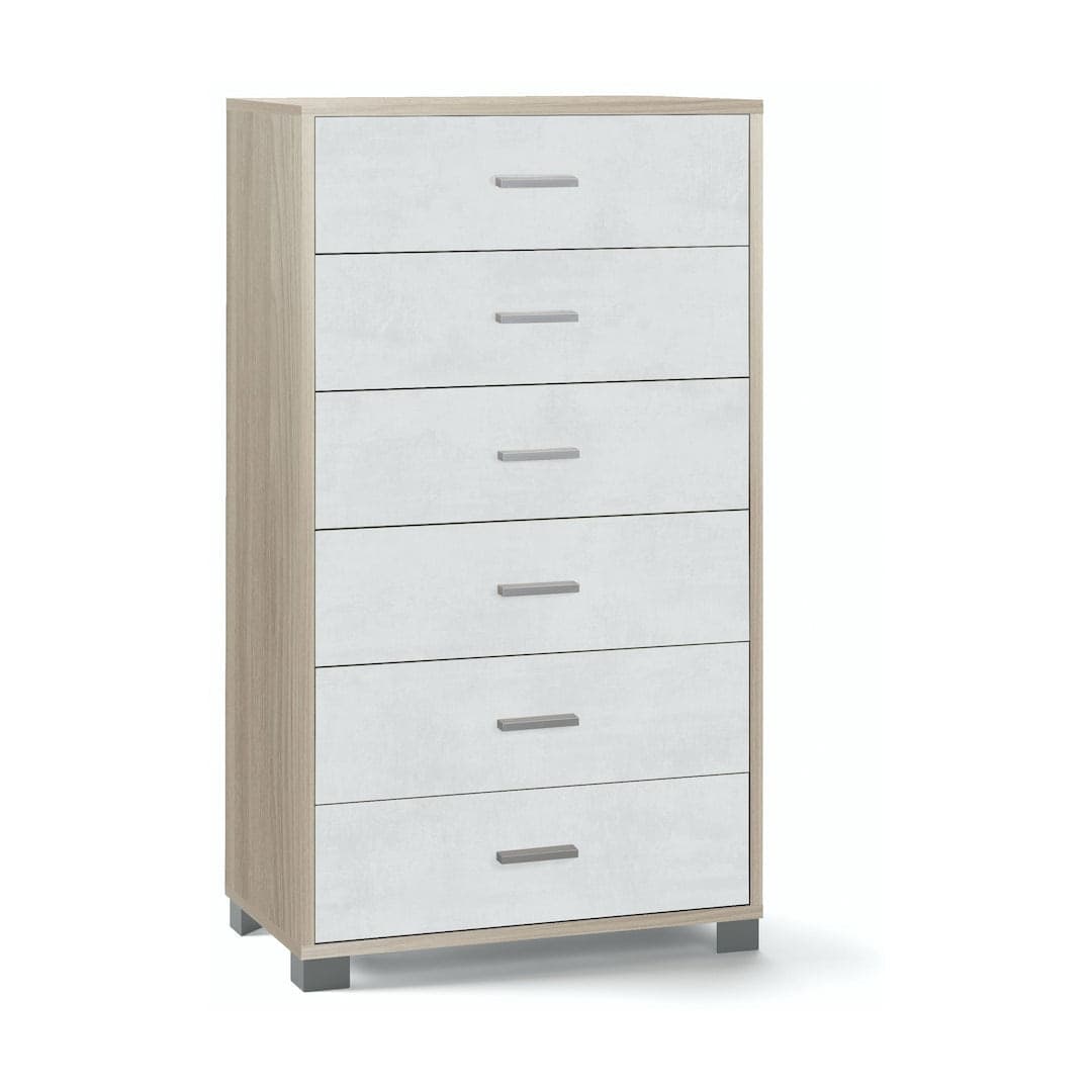 Cassettiera a sei cassetti spaziosa dal design moderno - 124 x 70 x 41 cm - 15