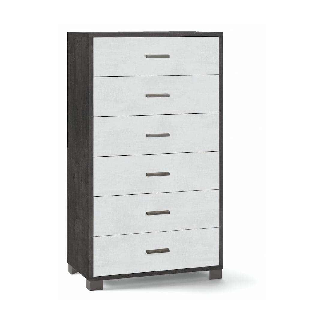 Cassettiera a sei cassetti spaziosa dal design moderno - 124 x 70 x 41 cm - 18