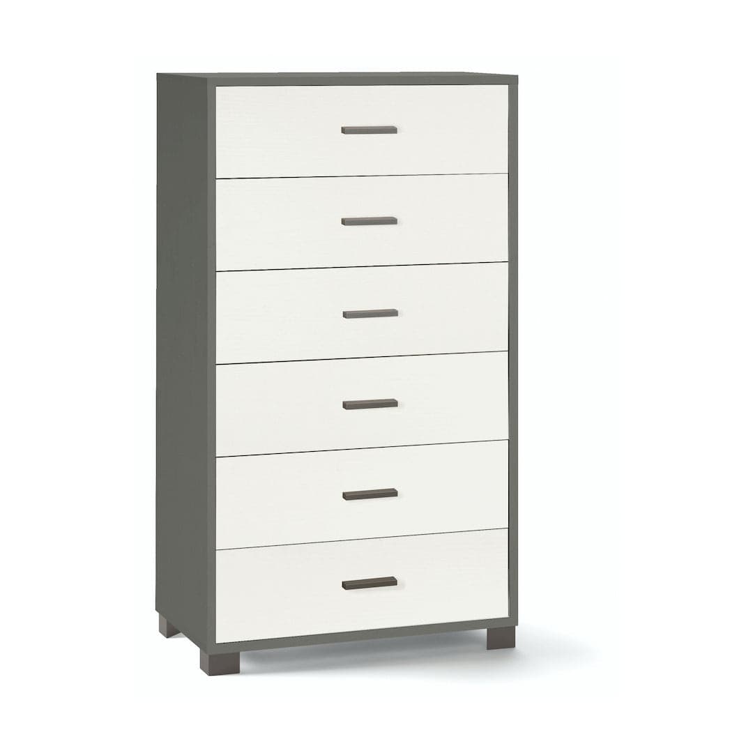 Cassettiera a sei cassetti spaziosa dal design moderno - 124 x 70 x 41 cm - 20