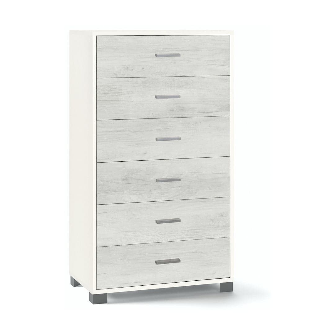 Cassettiera a sei cassetti spaziosa dal design moderno - 124 x 70 x 41 cm - 4
