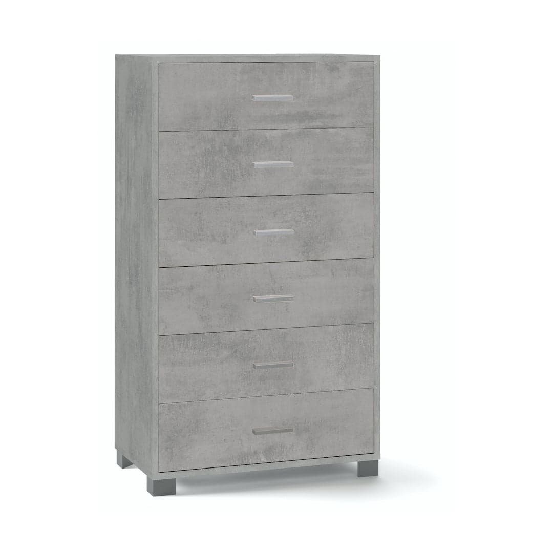 Cassettiera a sei cassetti spaziosa dal design moderno - 124 x 70 x 41 cm - 6
