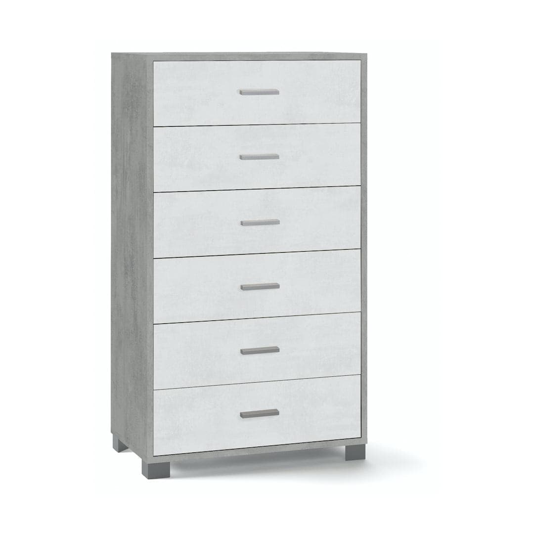 Cassettiera a sei cassetti spaziosa dal design moderno - 124 x 70 x 41 cm - 8
