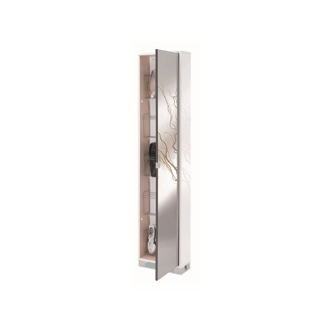 Colonna portascarpe con anta a specchio - 190 x 43 x 18 cm - 19