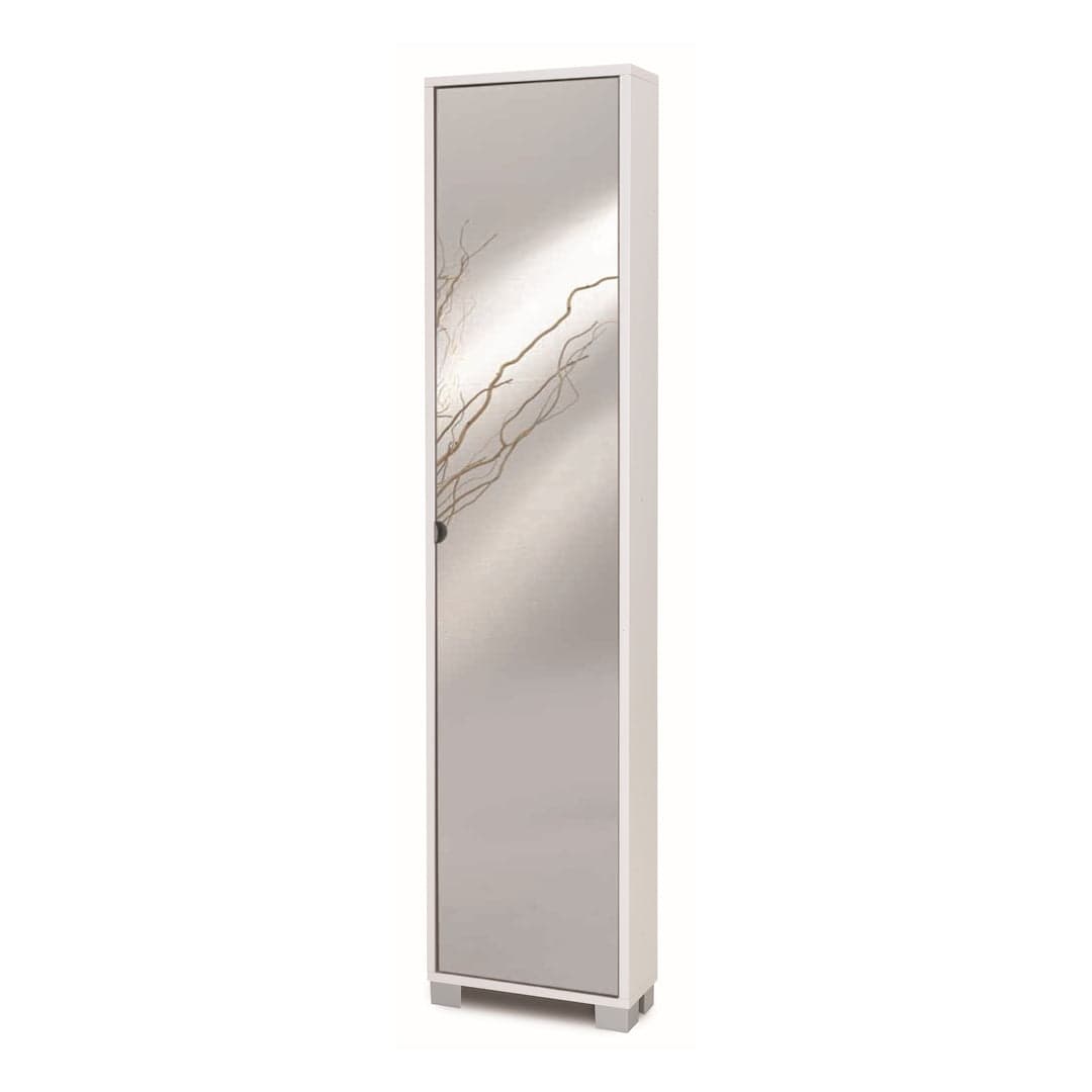 Colonna portascarpe con anta a specchio - 190 x 43 x 18 cm - 12