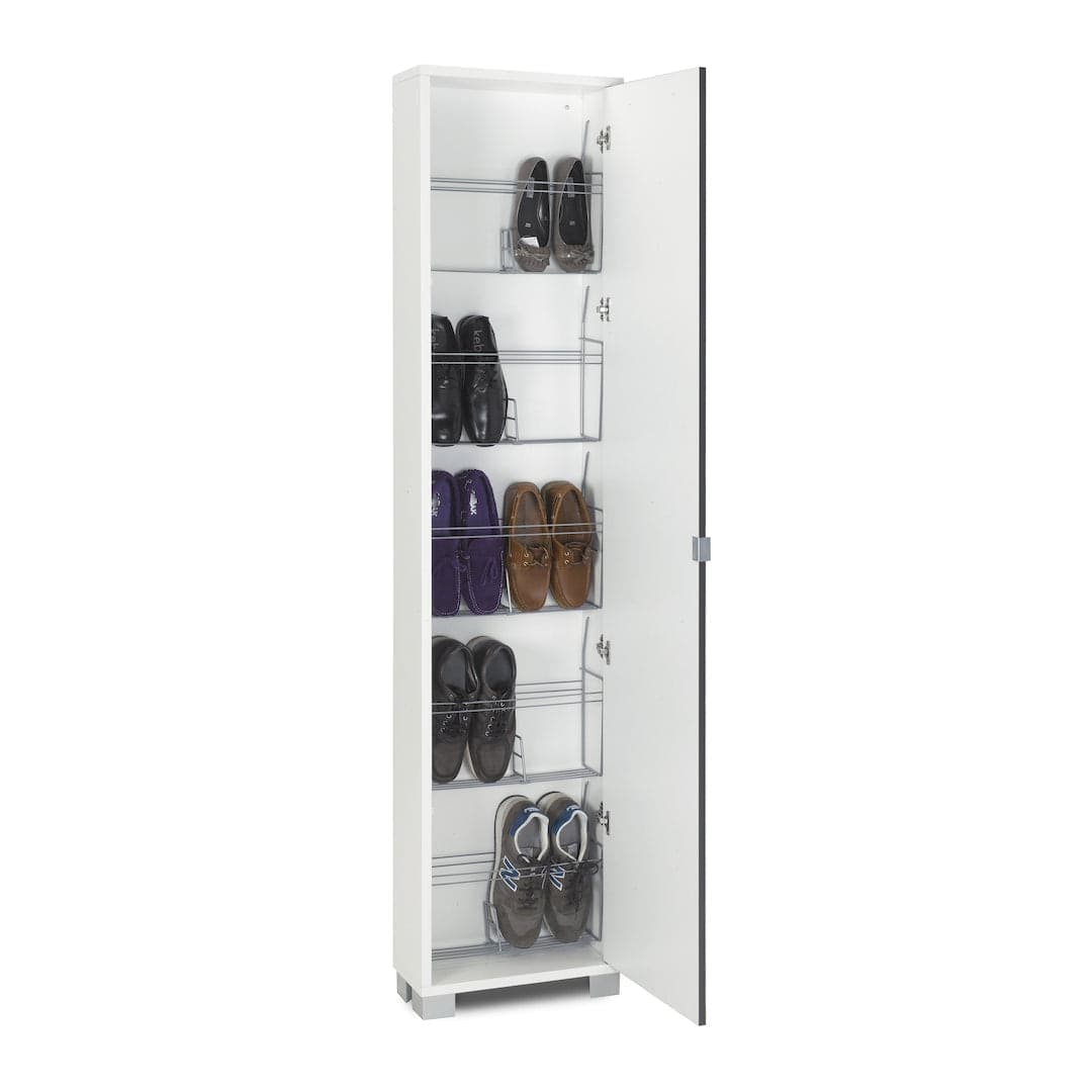 Colonna portascarpe con anta a specchio - 190 x 43 x 18 cm - 2
