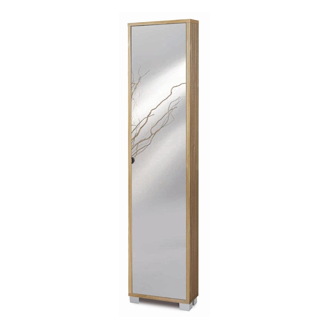 Colonna portascarpe con anta a specchio - 190 x 43 x 18 cm - 5