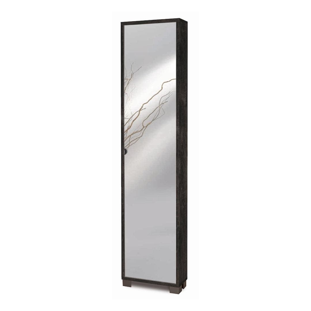 Colonna portascarpe con anta a specchio - 190 x 43 x 18 cm - 8