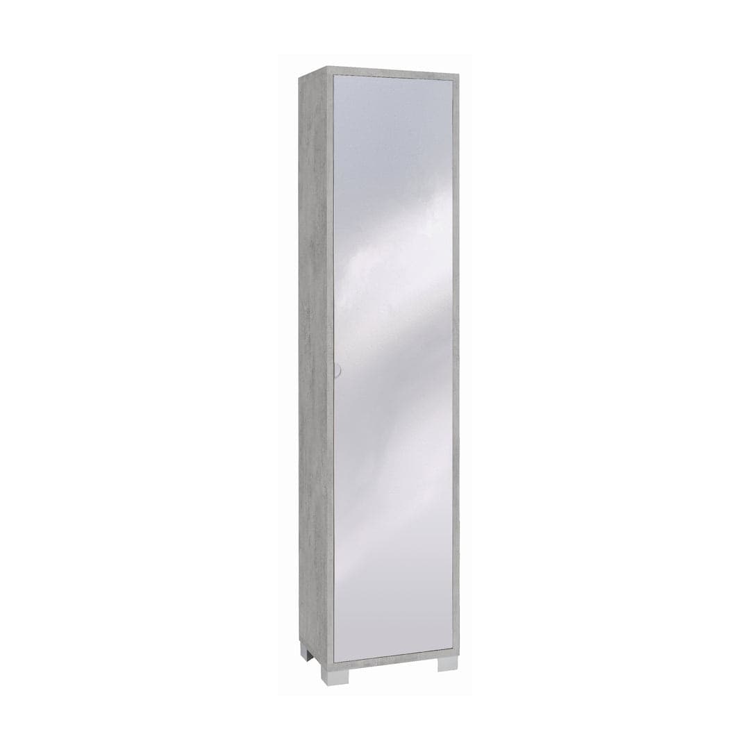 Colonna portascarpe 1 anta con specchio e griglie interne - 190 x 43 x 29 cm - 2