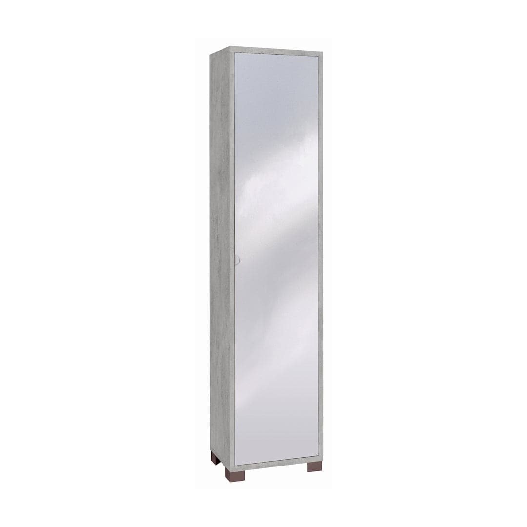 Colonna portascarpe 1 anta con specchio e griglie interne - 190 x 43 x 29 cm - 3