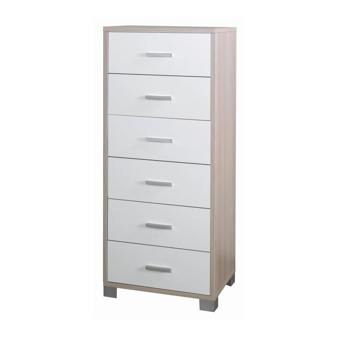 Cassettiera quadrata 6 cassetti con guide metalliche - 124 x 50 x 41 cm - 55