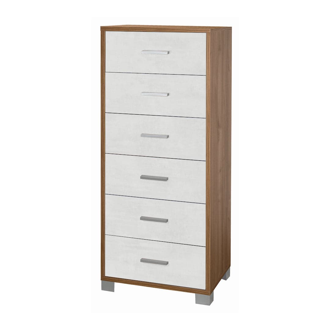 Cassettiera quadrata 6 cassetti con guide metalliche - 124 x 50 x 41 cm - 40