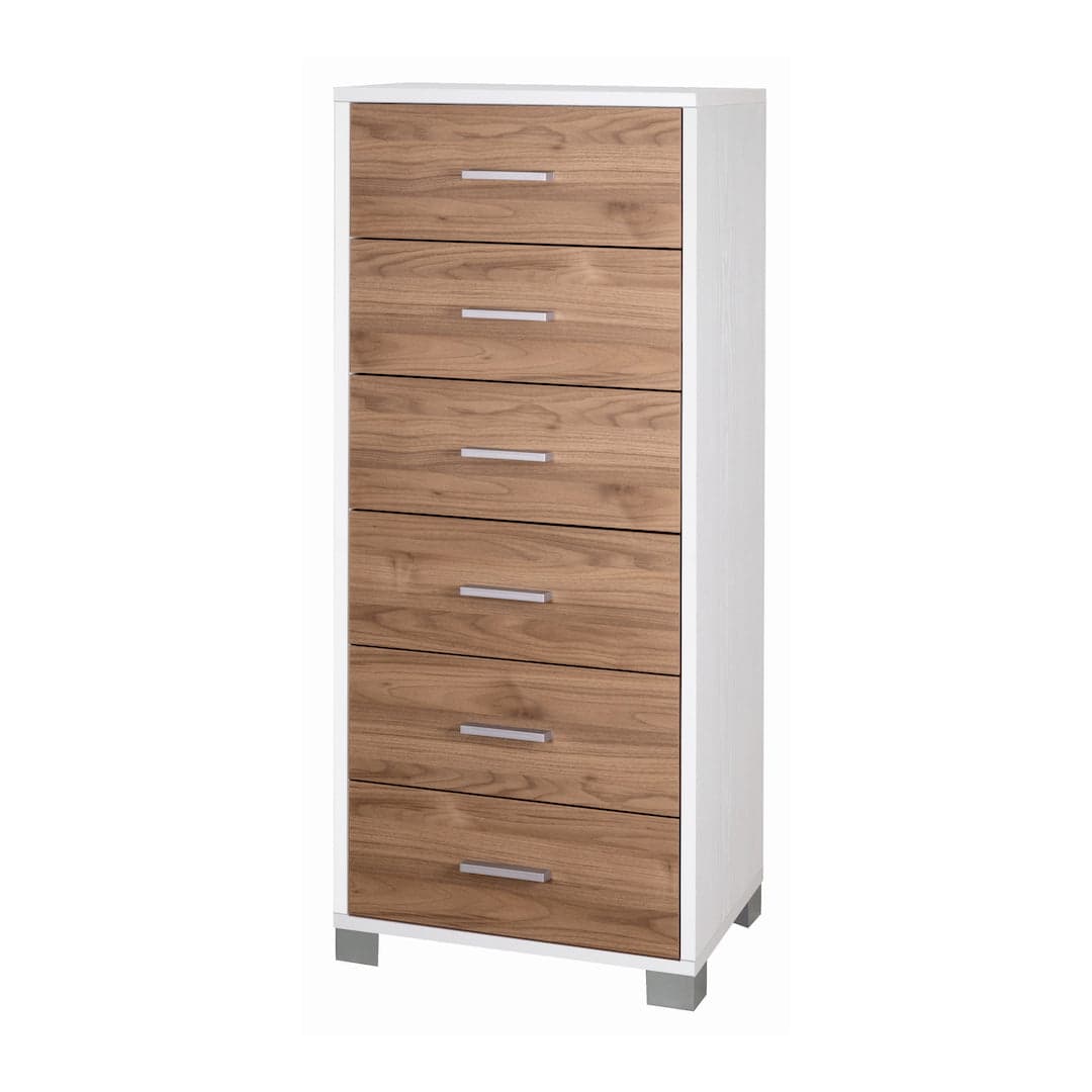 Cassettiera quadrata 6 cassetti con guide metalliche - 124 x 50 x 41 cm - 31