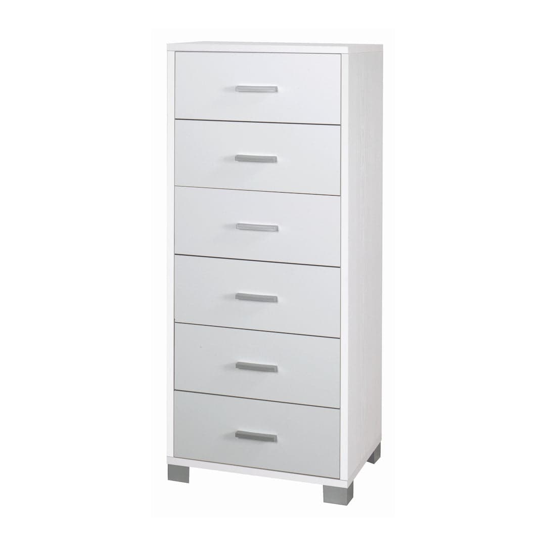 Cassettiera quadrata 6 cassetti con guide metalliche - 124 x 50 x 41 cm - 53