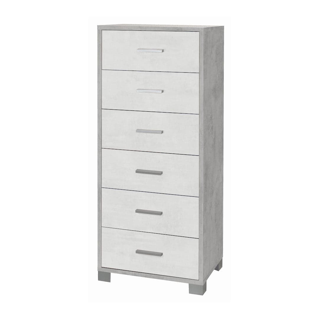 Cassettiera quadrata 6 cassetti con guide metalliche - 124 x 50 x 41 cm - 37