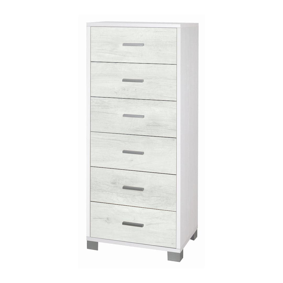 Cassettiera quadrata 6 cassetti con guide metalliche - 124 x 50 x 41 cm - 33