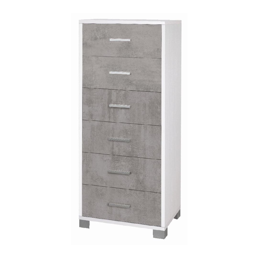 Cassettiera quadrata 6 cassetti con guide metalliche - 124 x 50 x 41 cm - 30