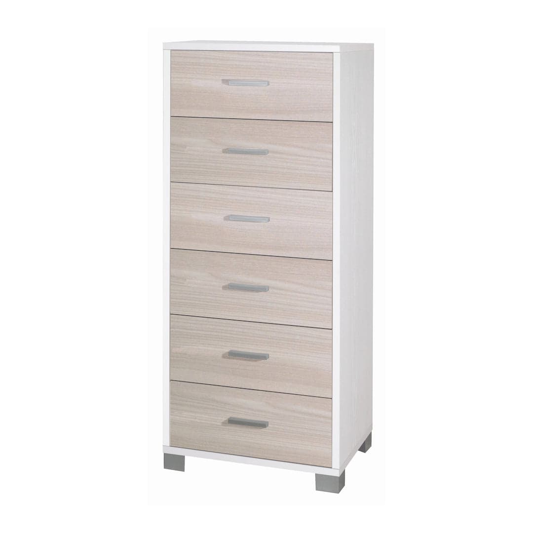 Cassettiera quadrata 6 cassetti con guide metalliche - 124 x 50 x 41 cm - 32