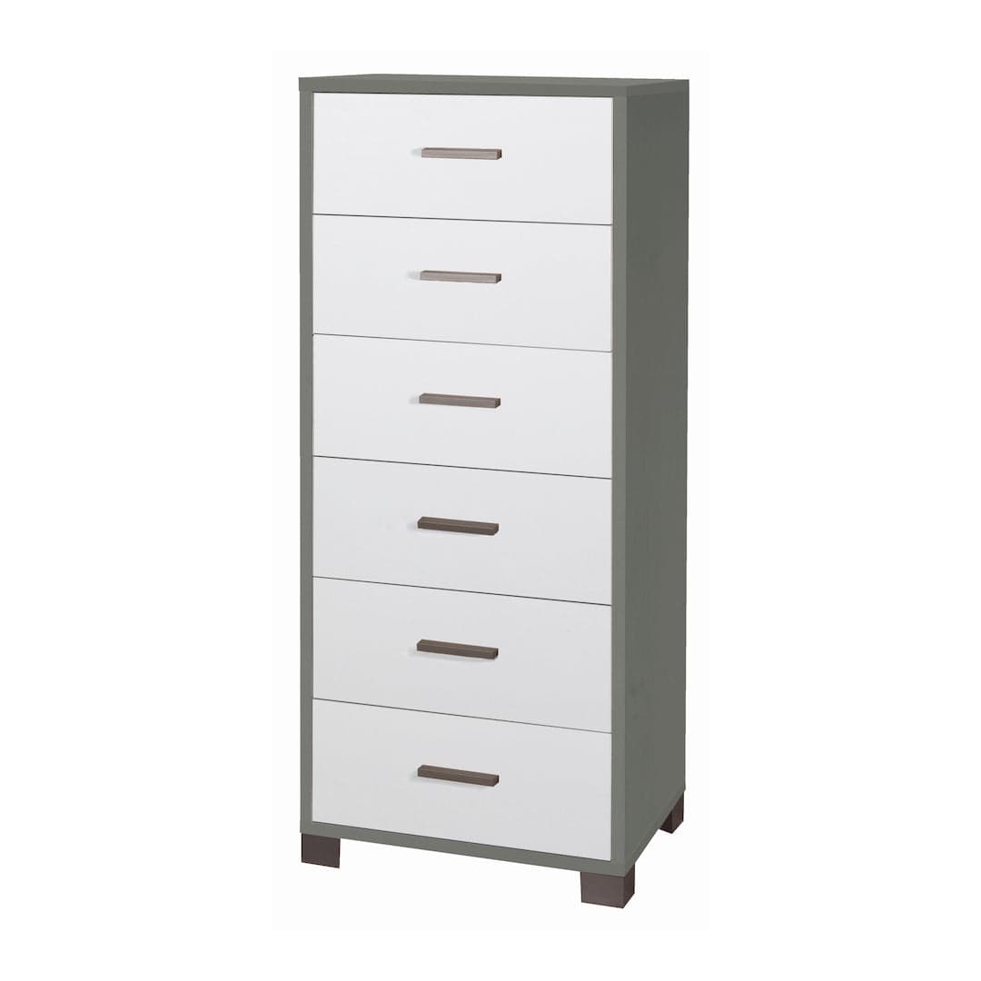 Cassettiera quadrata 6 cassetti con guide metalliche - 124 x 50 x 41 cm - 49