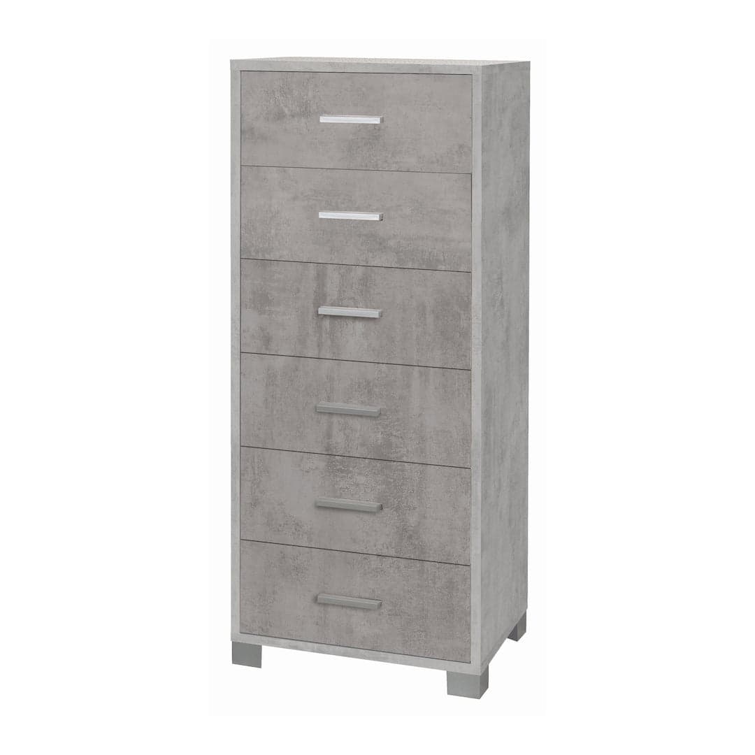 Cassettiera quadrata 6 cassetti con guide metalliche - 124 x 50 x 41 cm - 35