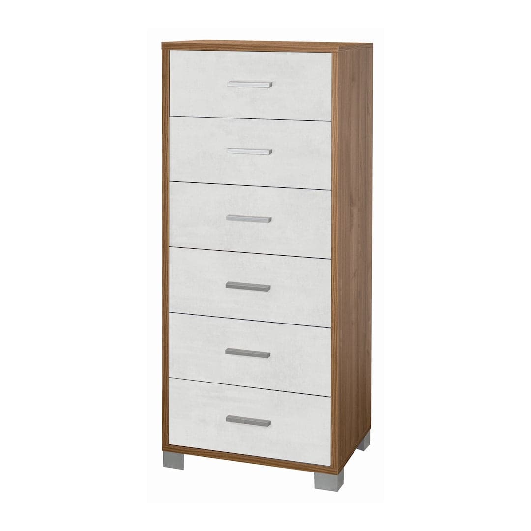 Cassettiera quadrata 6 cassetti con guide metalliche - 124 x 50 x 41 cm - 12