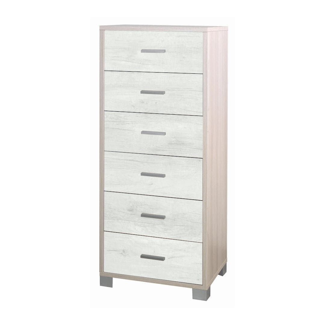 Cassettiera quadrata 6 cassetti con guide metalliche - 124 x 50 x 41 cm - 16