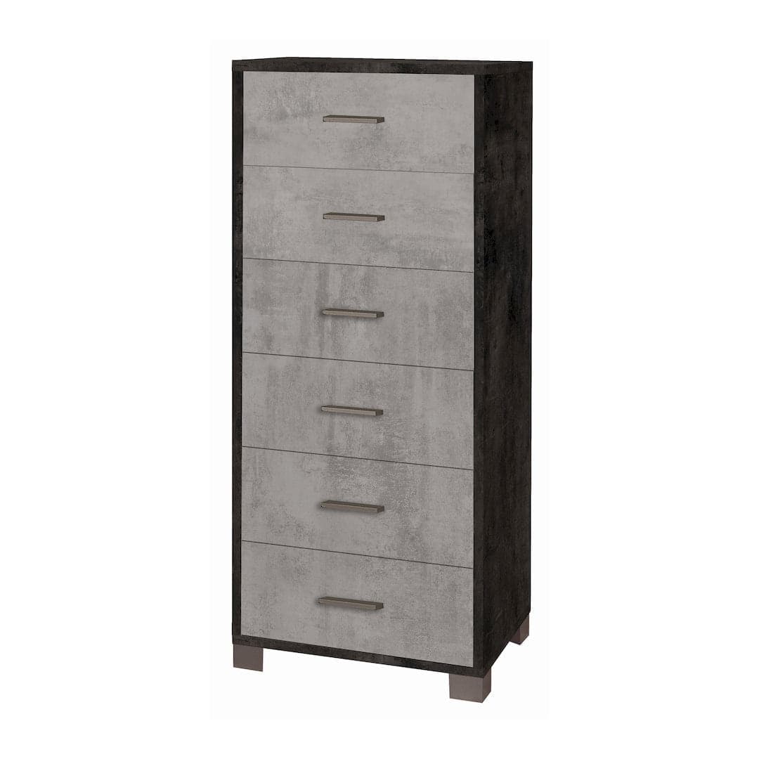 Cassettiera quadrata 6 cassetti con guide metalliche - 124 x 50 x 41 cm - 17