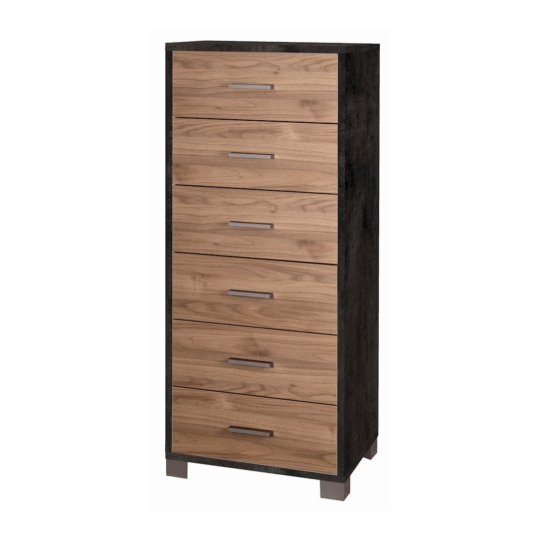 Cassettiera quadrata 6 cassetti con guide metalliche - 124 x 50 x 41 cm - 18