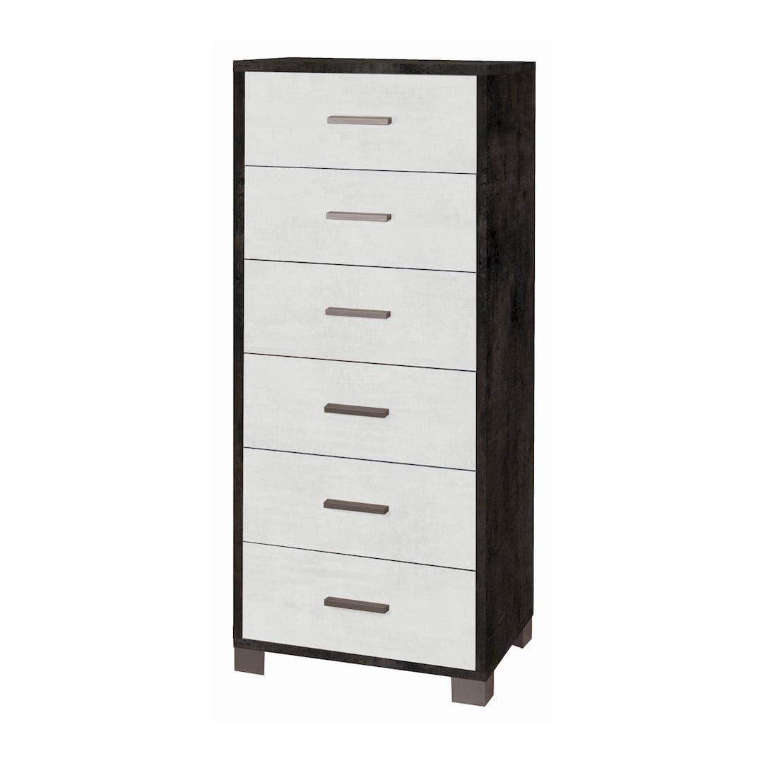 Cassettiera quadrata 6 cassetti con guide metalliche - 124 x 50 x 41 cm - 19