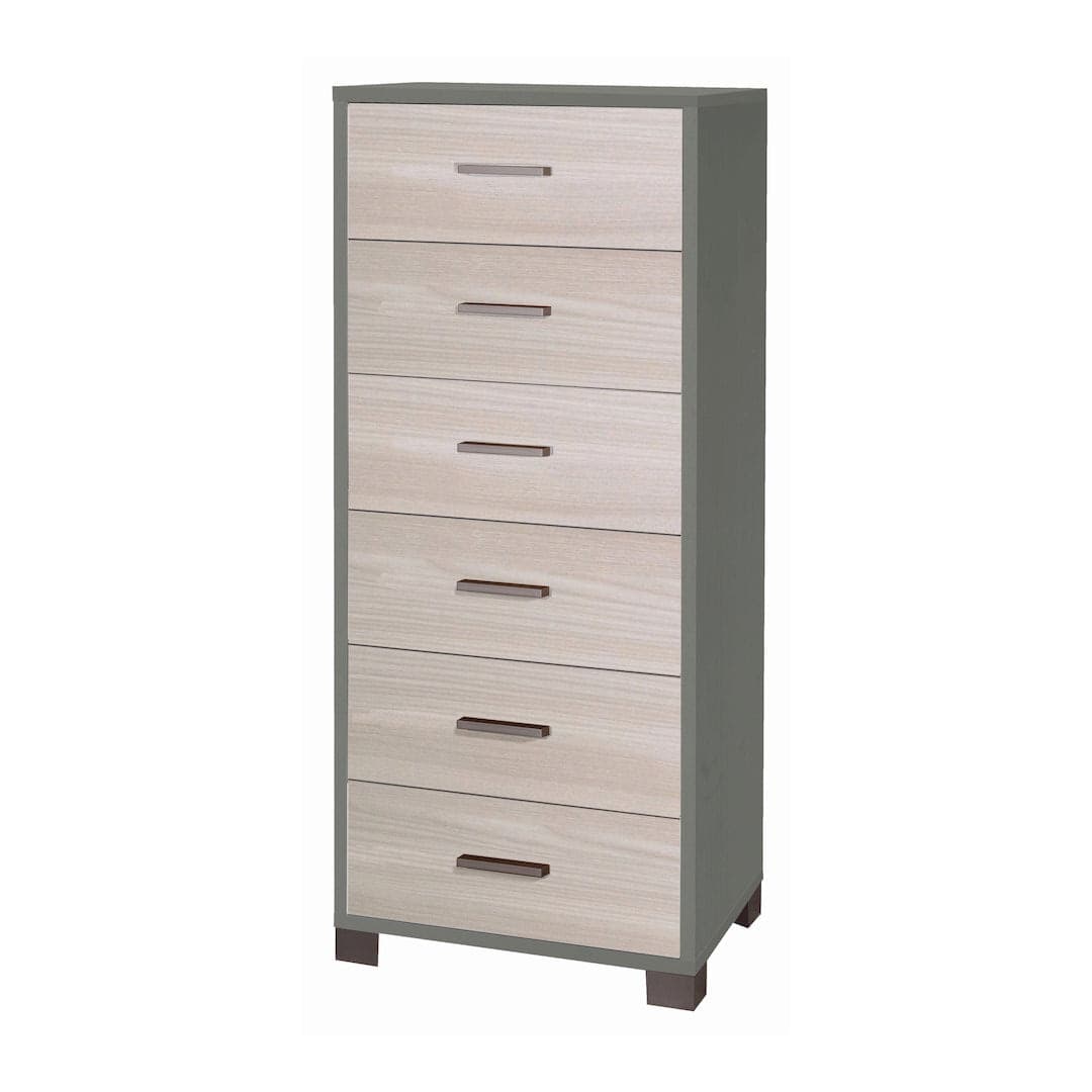 Cassettiera quadrata 6 cassetti con guide metalliche - 124 x 50 x 41 cm - 22
