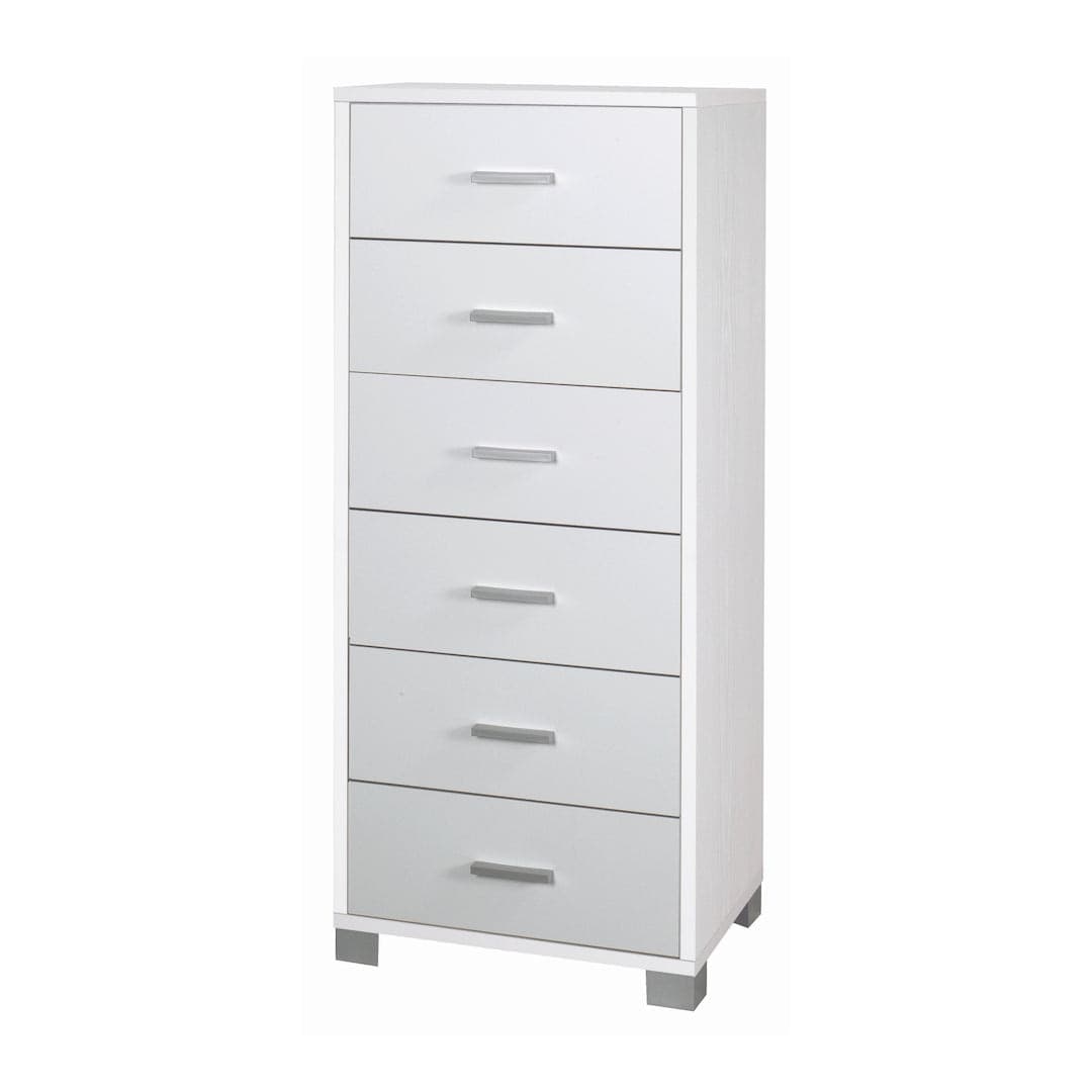 Cassettiera quadrata 6 cassetti con guide metalliche - 124 x 50 x 41 cm - 25
