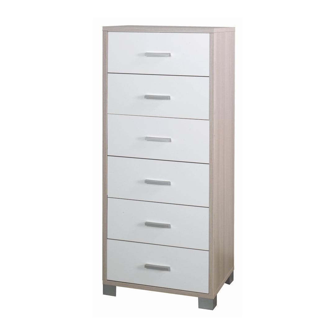 Cassettiera quadrata 6 cassetti con guide metalliche - 124 x 50 x 41 cm - 27
