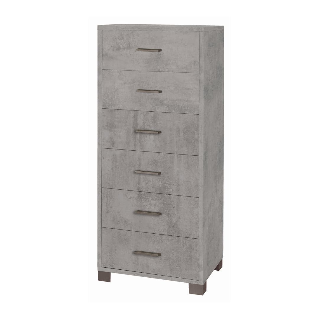 Cassettiera quadrata 6 cassetti con guide metalliche - 124 x 50 x 41 cm - 8