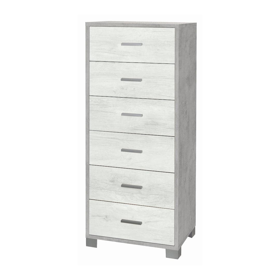 Cassettiera quadrata 6 cassetti con guide metalliche - 124 x 50 x 41 cm - 10