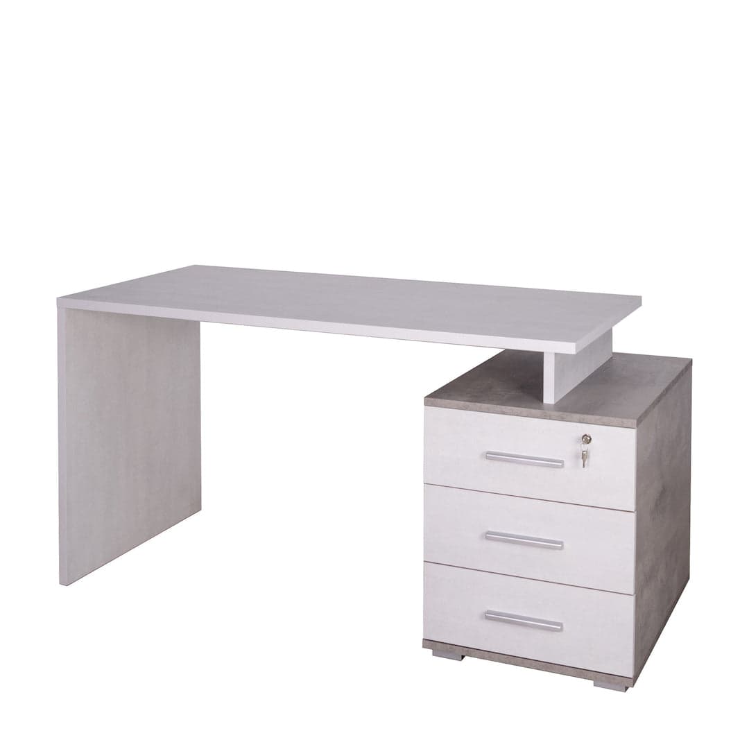 Scrivania moderna con cassettiera destra a 3 cassetti - 76 x 154 x 55 cm - 7