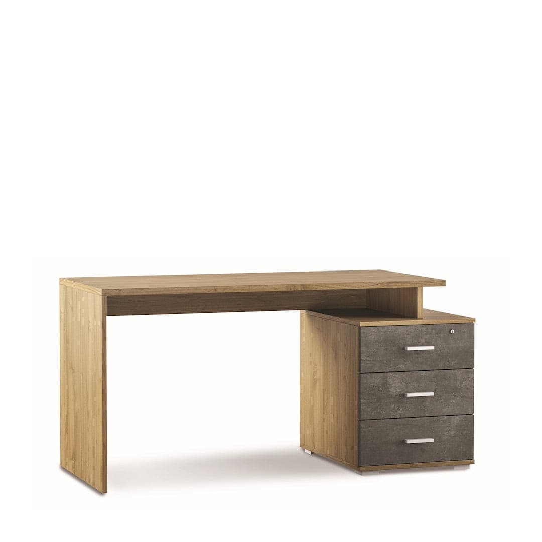 Scrivania moderna con cassettiera destra a 3 cassetti - 76 x 154 x 55 cm - 2
