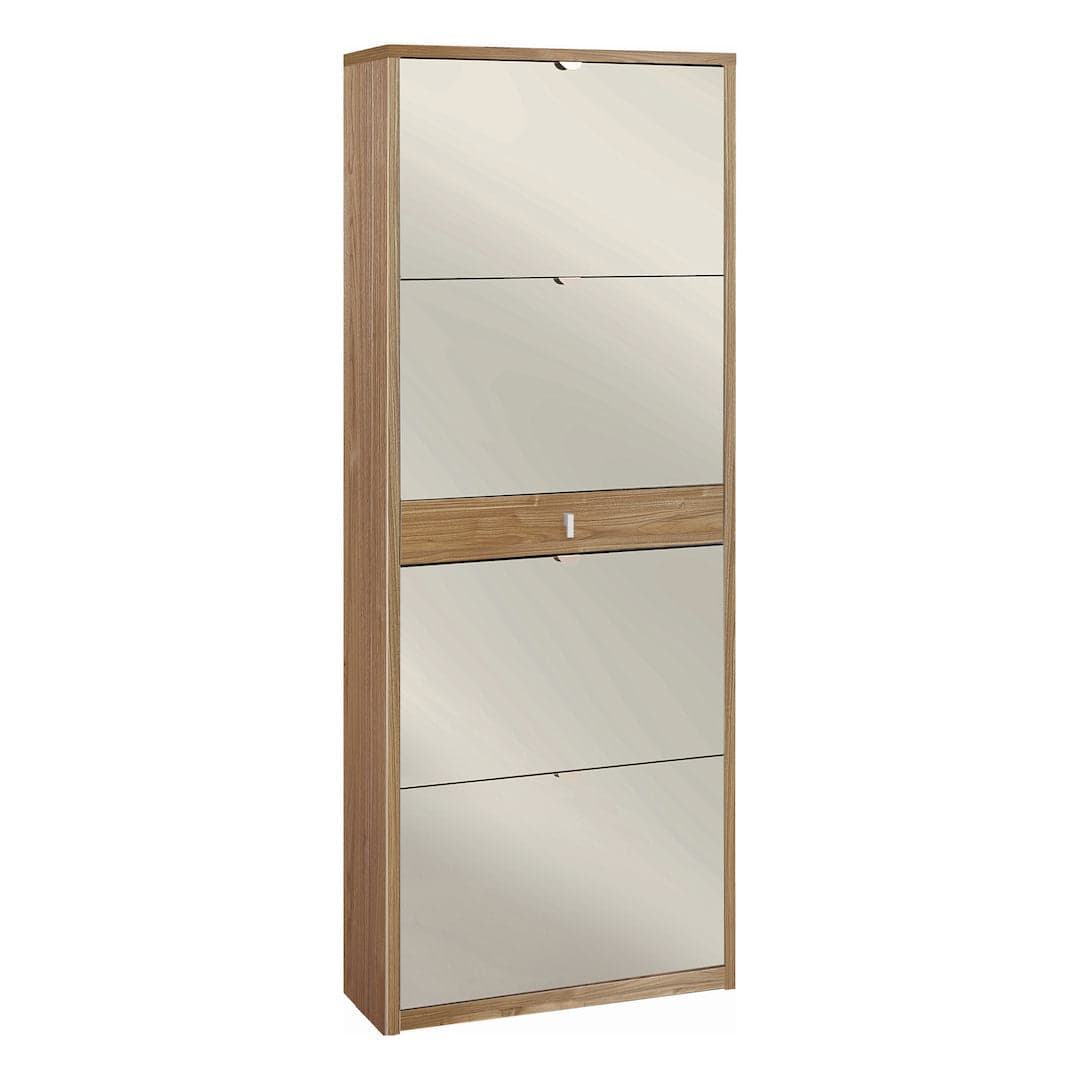 Scarpiera 4 ante a ribalta con specchio e cassetto - 164 x 63 x 29 cm - 9
