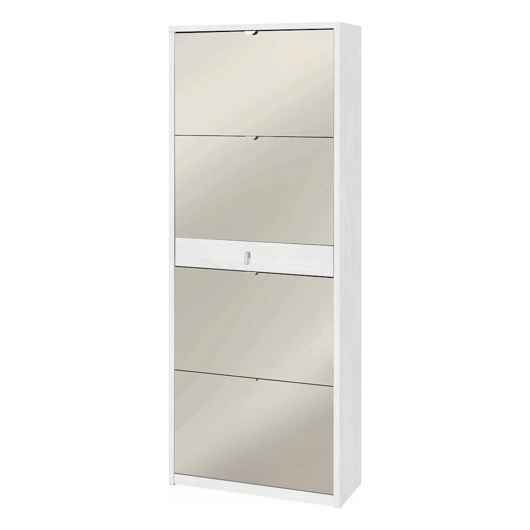 Scarpiera 4 ante a ribalta con specchio e cassetto - 164 x 63 x 29 cm - 11