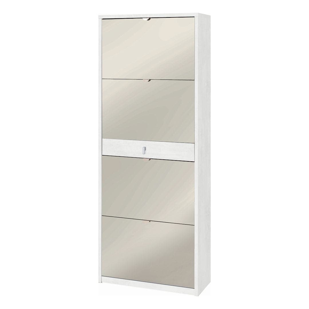 Scarpiera 4 ante a ribalta con specchio e cassetto - 164 x 63 x 29 cm - 5