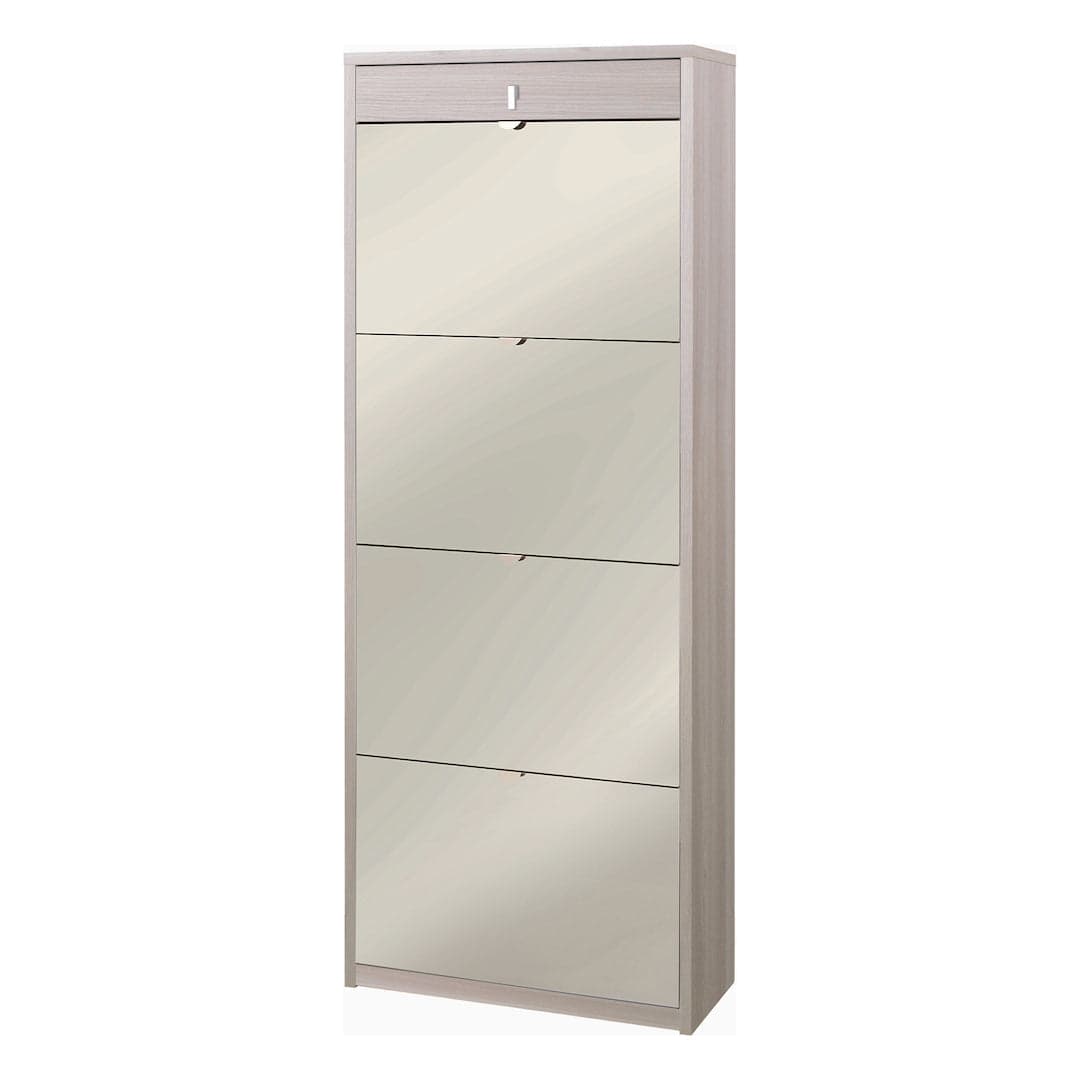 Scarpiera 4 ante a ribalta con specchio e cassetto - 164 x 63 x 29 cm - 10